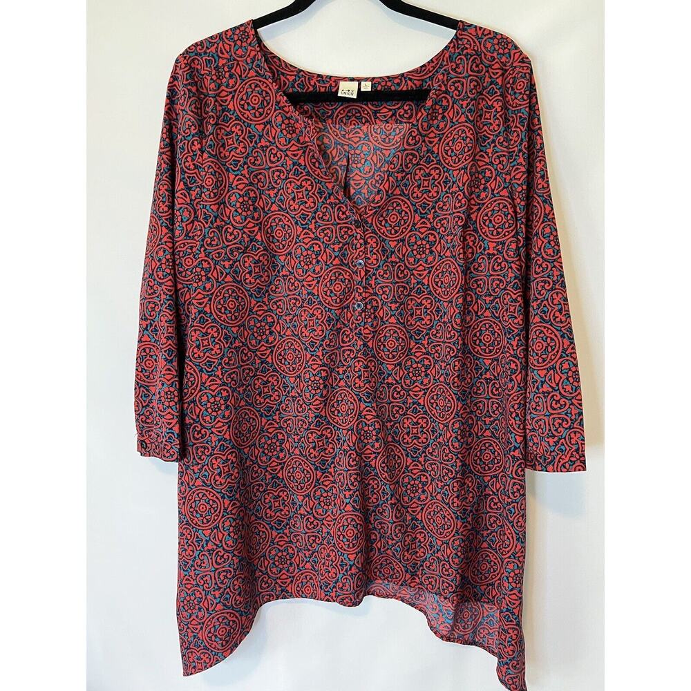 14th & Union Blouse Women's Size Large Workwear Tunic Top NWOT ~ INDIA